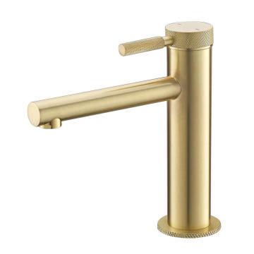 Gebürstetes goldener Tap Badezimmer Wasserhahnmixer